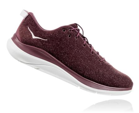 Hoka One One Hupana Flow Wool Dama - Pantofi Mers Roz Maro | RO-qN8G3h9